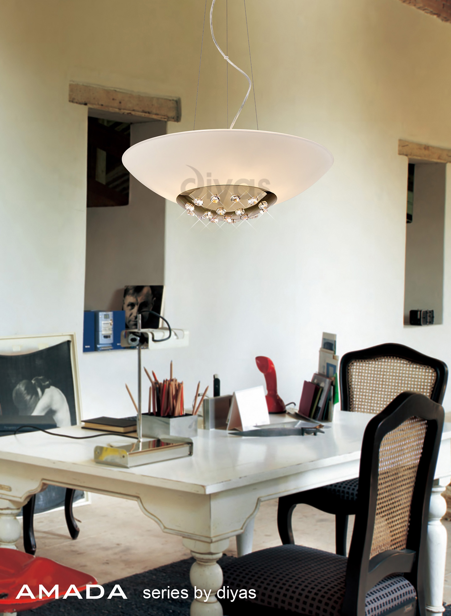 Amada Crystal Ceiling Lights Diyas Flush Crystal Fittings